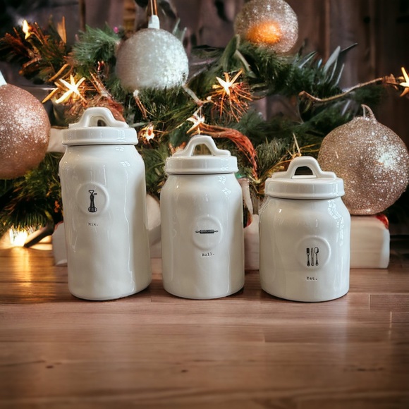 Rae Dunn Kitchen Rae Dunn Icon Canister Set Mix Roll Eat Poshmark